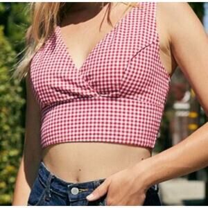 Brandy Melville gingham tank top red and white
